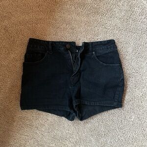 BDG black denim shorts